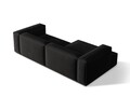 Coltar modular stanga 4 locuri, Nuria-215, Micadoni Home, 292x147x72 cm, tesatura structurata chenille, negru