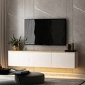 Comoda TV, Inarch, Neon, 160x35x32 cm, Stejar alb