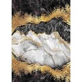 Covor, Hmnt433, 160x230 cm, Alb / Gri / Auriu / Negru