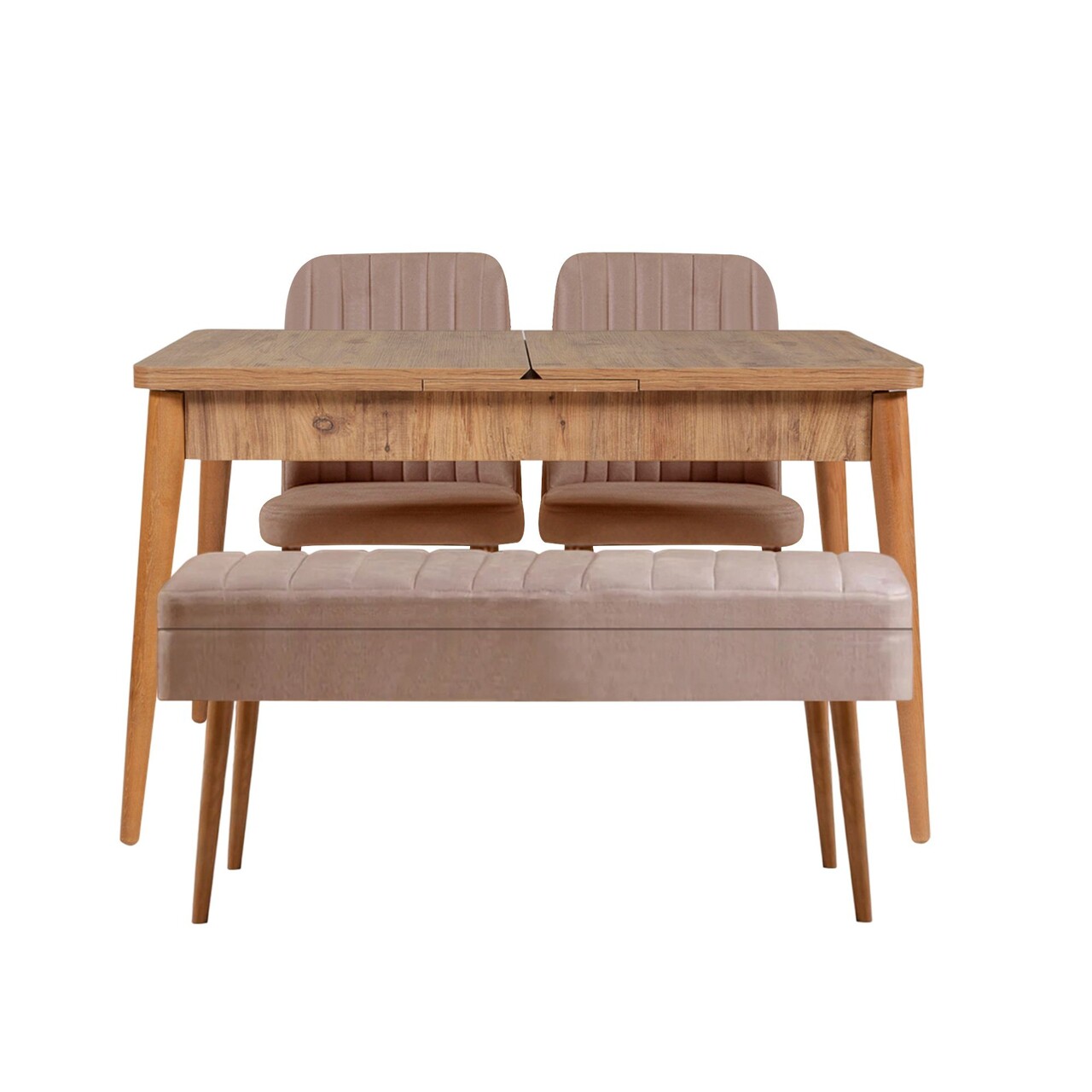 Set masa extensibila si scaune, Hanah Home, Vina 0900, Pin Atlantic / Piatră - imagine 4