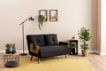 Canapea extensibilă cu 2 locuri, Futon, 859FTN2721, Metal , Negru