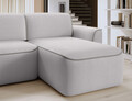 Coltar dreapta 4 locuri ELTAP, Ume, 287x190x88 cm, lemn/poliester, gri deschis/gri