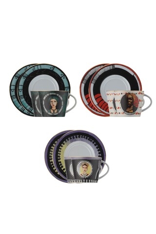 Set de cafea kutahya porselen, tl12kt43012122, 12 piese, portelan