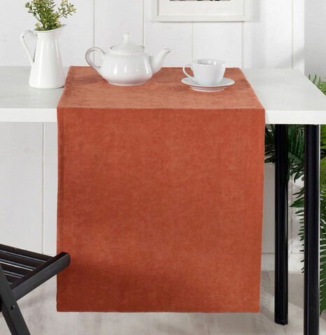 Traversa de masa, DC Home, 198DCH1312, Poliester, 48 x 150 cm, Caramiziu
