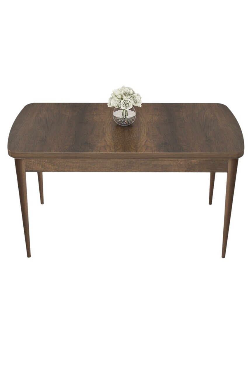 Masa, Hanah Home, Radde, 110x76x71 cm, Model baroc din lemn / Nuc — imaginea 2