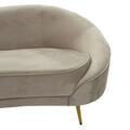 Canapea 3 locuri Amora, Pakoworld, 180x81x77 cm, catifea, bej/auriu