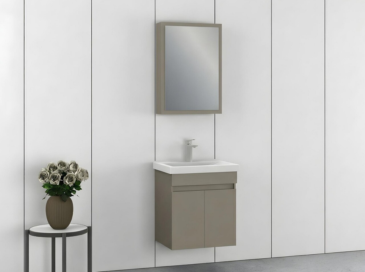 Set mobilier de baie (2 piese), Hanah Home, Amore 55, Latte - view 3