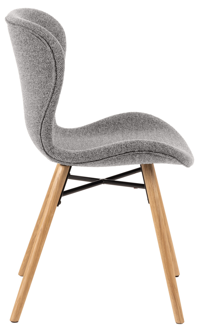 Scaun Batilda -A1, Actona, 47x53x82.5 cm, tesatura Boucle/lemn de stejar, gri - view 8