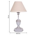 Lampa de masa Clasic, Creaciones Meng, 33 cm, 1 x E14, 40W, metal, gri deschis/alb