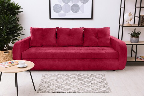 Canapea extensibila Siena, 230x97x78 cm, cu lada de depozitare, Rosu Canapele si coltare