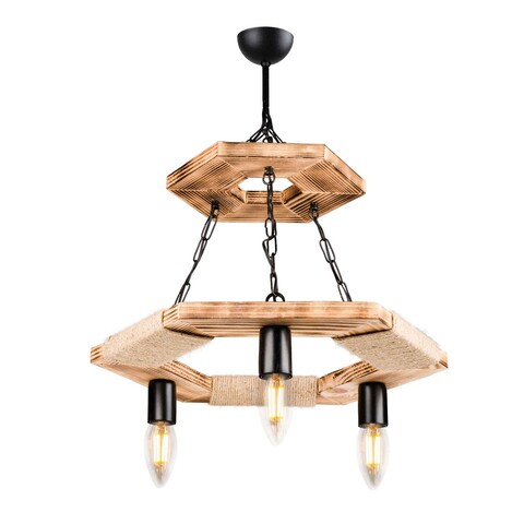 Candelabru, Squid Lighting, Singapore, 52 x 52 x 60 cm, lemn, maro Iluminat