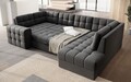 Coltar extensibil dreapta 5 locuri ELTAP, RT-06SO, Blewett, 299x198x82 cm, lemn/poliester, gri inchis