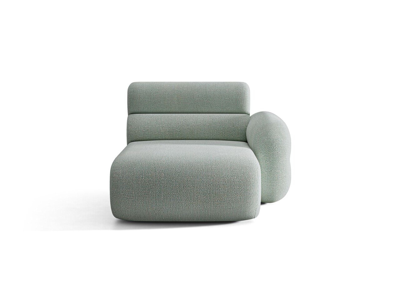 Sezlong living dreapta, Neo, Micadoni Home, 110x165x83 cm, tesatura Chenille Silencio, albastru muted