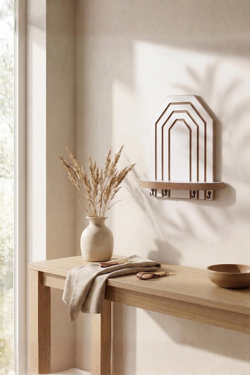 Raft de perete, Hanah Home, Artmtkwll10-White, MDF, Alb — imaginea 2