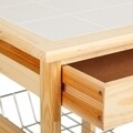 Carucior cu 2 rafturi si suport pentru sticle Creaciones Meng, 37x37x79 cm, lemn de pin