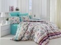 Lenjerie de pat dubla, 4 piese, amestec bumbac, Nazenin Home, Keysy, multicolora