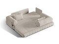 Canapea extensibila 3 locuri, Kemi, Cosmopolitan Design, 206x95x70 cm, catifea, bej