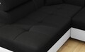 Coltar extensibil stanga 4 locuri, ELTAP, Anton, 272x203x85 cm, lemn/poliester, negru/alb