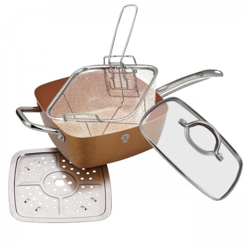 Tigaie patrata multifunctionala cu capac, Blaumann, Chef, 24x24 cm