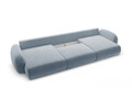 Coltar panoramic extensibil 5 locuri, Tonale, Cosmopolitan Design, 362x149x88 cm, catifea, albastru gri