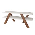 Comoda TV Basic, Almaren, 120x33.1x45 cm, alb/natural