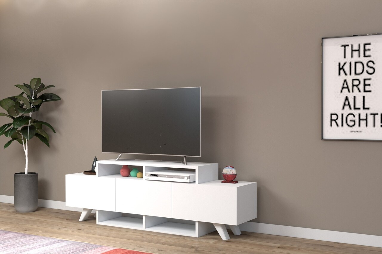 Comoda TV, Coraline, Alwin Alt, 150x49x31.6 cm, PAL, Alb - 2 | YEO