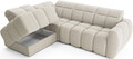 Coltar extensibil stanga 4 locuri ELTAP, LT-18ROY, Falconn, 258x208x107 cm, lemn/poliester, bej deschis