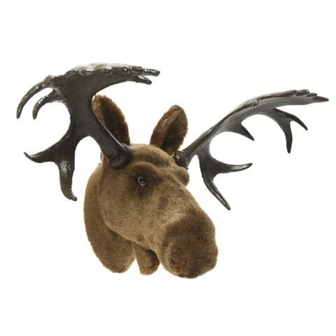 Decoratiune de perete Moose head, Decoris, 34x39x21 cm, plastic, maro