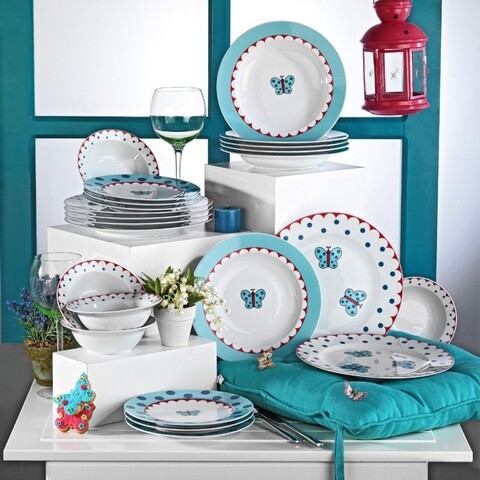 Serviciu de masa, 24 piese, kutahya porselen, ys24y24207546, portelan, multicolor