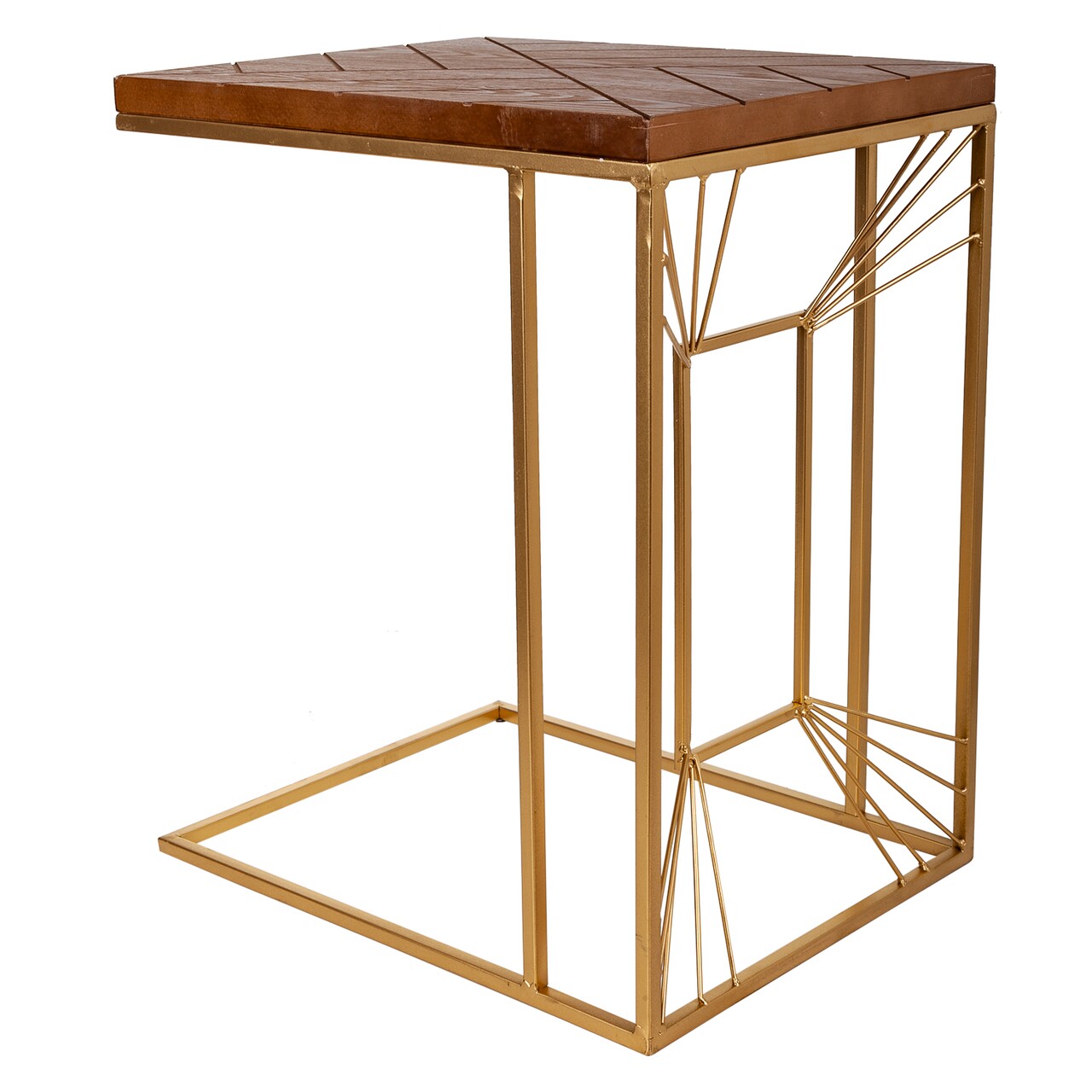 Masuta de cafea Geometric, Creaciones Meng, 45x35x55 cm, lemn de brad/fier - 2 | YEO