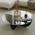 Masuta de cafea, Neostill, Lily, 90x30x90 cm, Sticla temperata, Negru