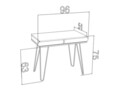 Birou Mingitav Illia No.1, 96 x 51 x 75 cm, PAL/metal, alb