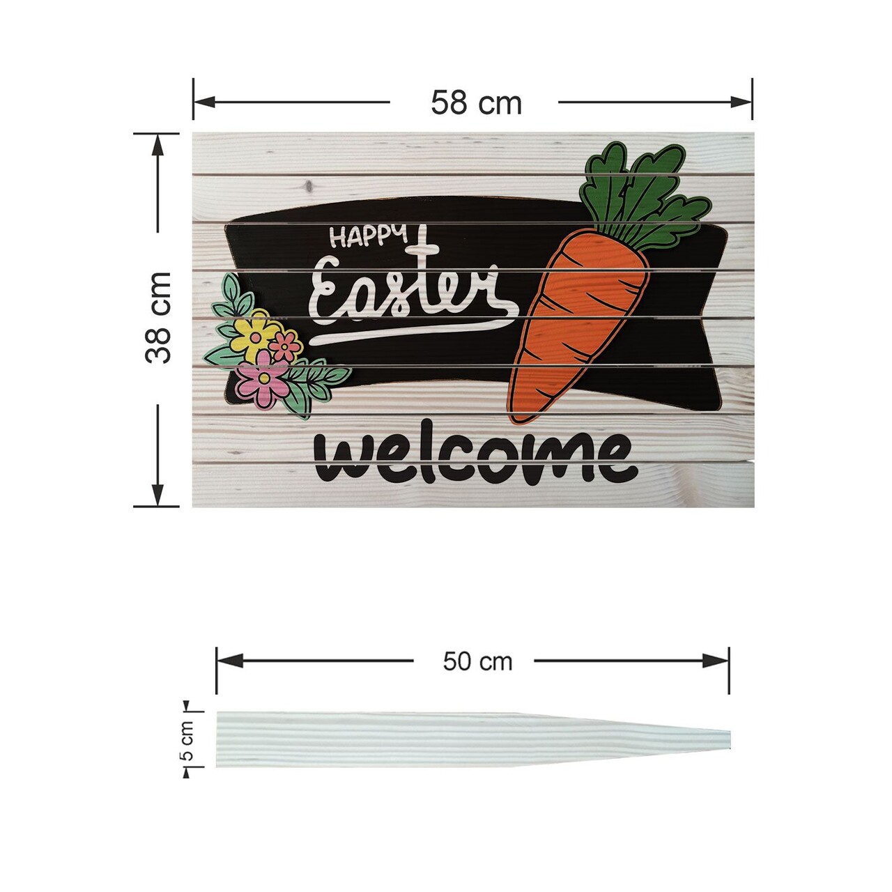 Semn de curte, Modern Easter Welcome, 58x38 cm, Multicolor - imagine 4