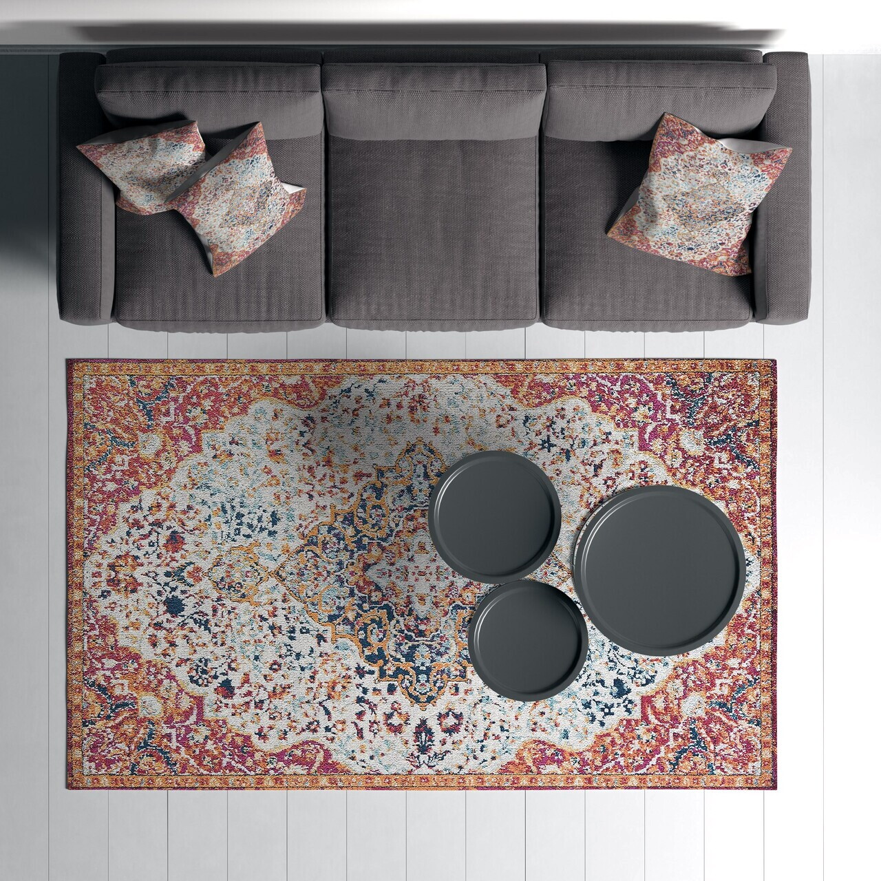 Covor, Woopamuk177, 100x300 cm, Bumbac/Poliester, Multicolor - view 2