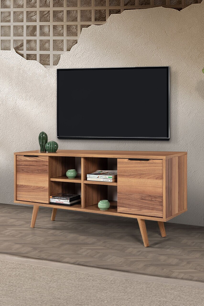 Comoda TV, Hanah Home, Sina 3320, 130x59x35 cm, PAL, Maro — imaginea 4