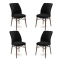 Set de scaune, Charlotte, Flex, Metal, Negru/Maro
