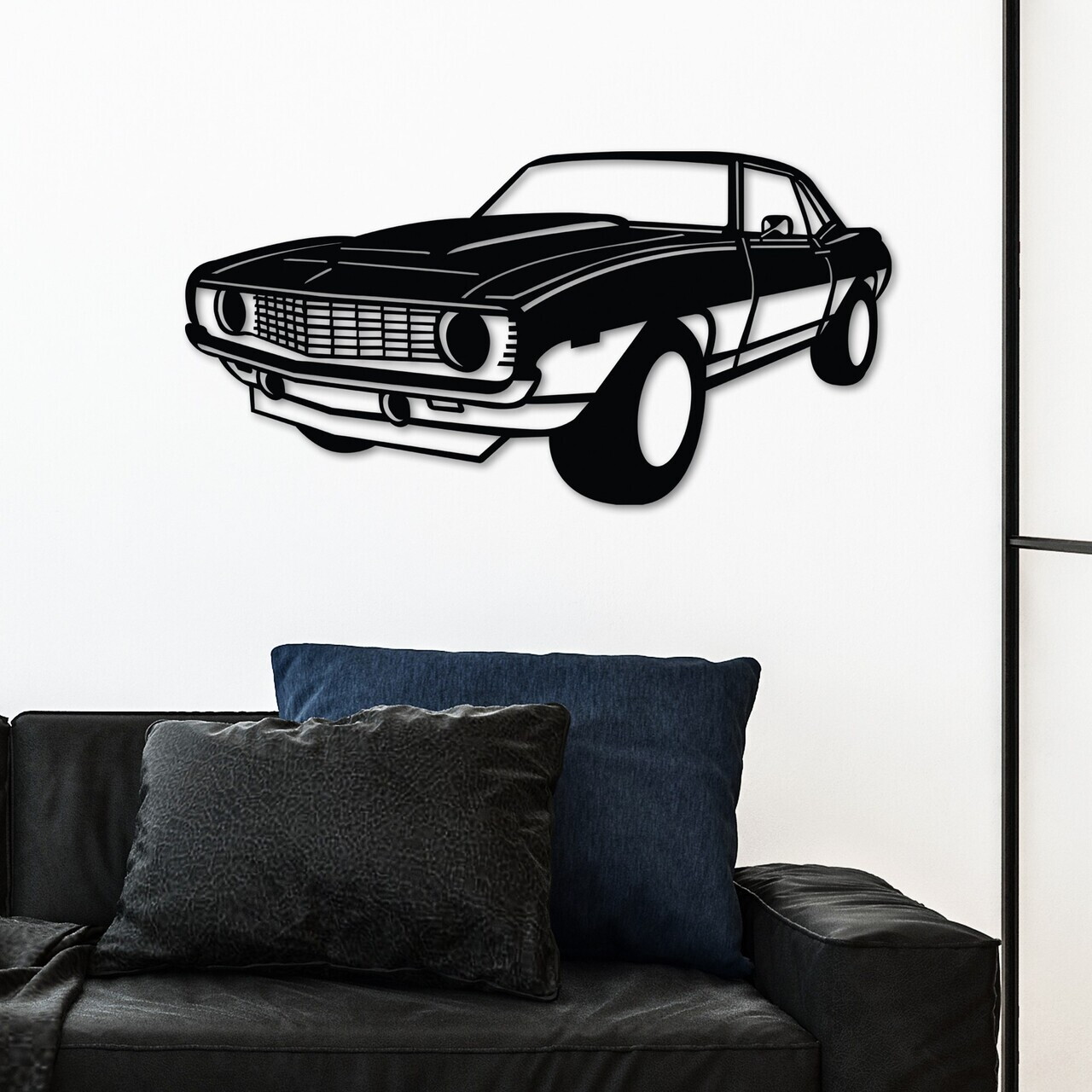 Decoratiune de perete, Chevy Camaro Yenko, Dimensiune: 60 x 30 cm , Negru