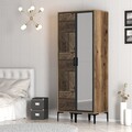 Dulap pentru haine, Hommy Craft, Kumsal PR, 80x47.5x201.4 cm, PAL, Nuc / Antracit