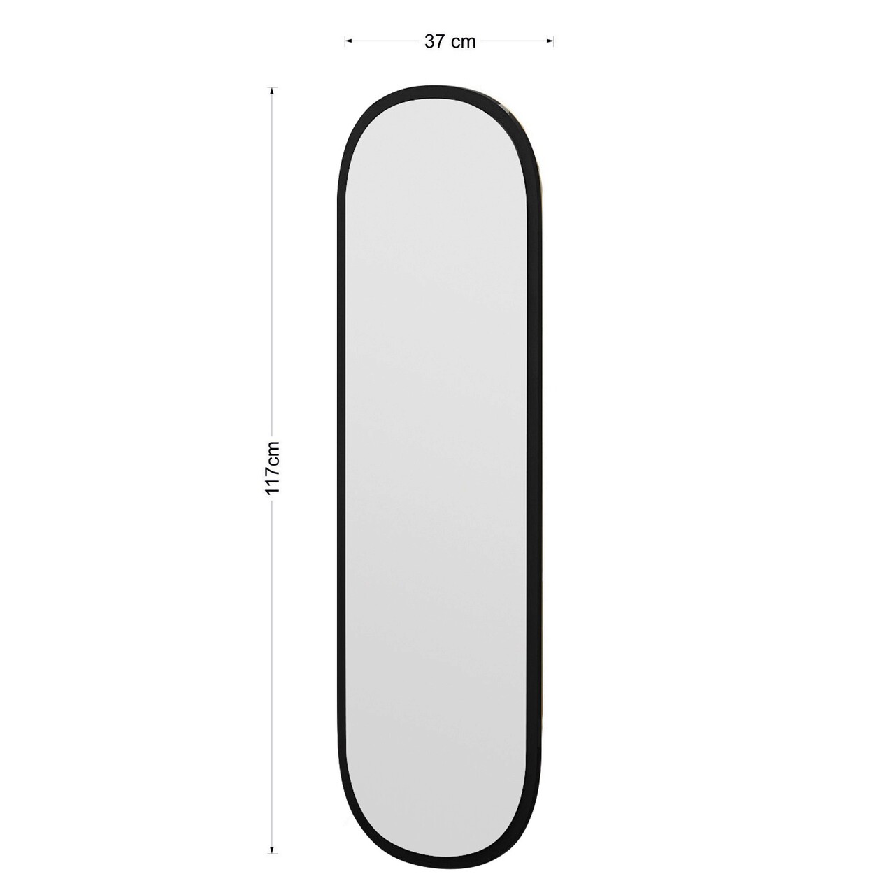 Oglinda decorativa, Siam, Magnum, 40x120x2.2 cm, MDF , Negru