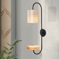 Lampa de perete Opviq Servis, 28x73 cm, E27, 100 W, negru/crem
