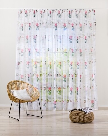 Perdea mendola interior, birdy, 600x245 cm, poliester, roz