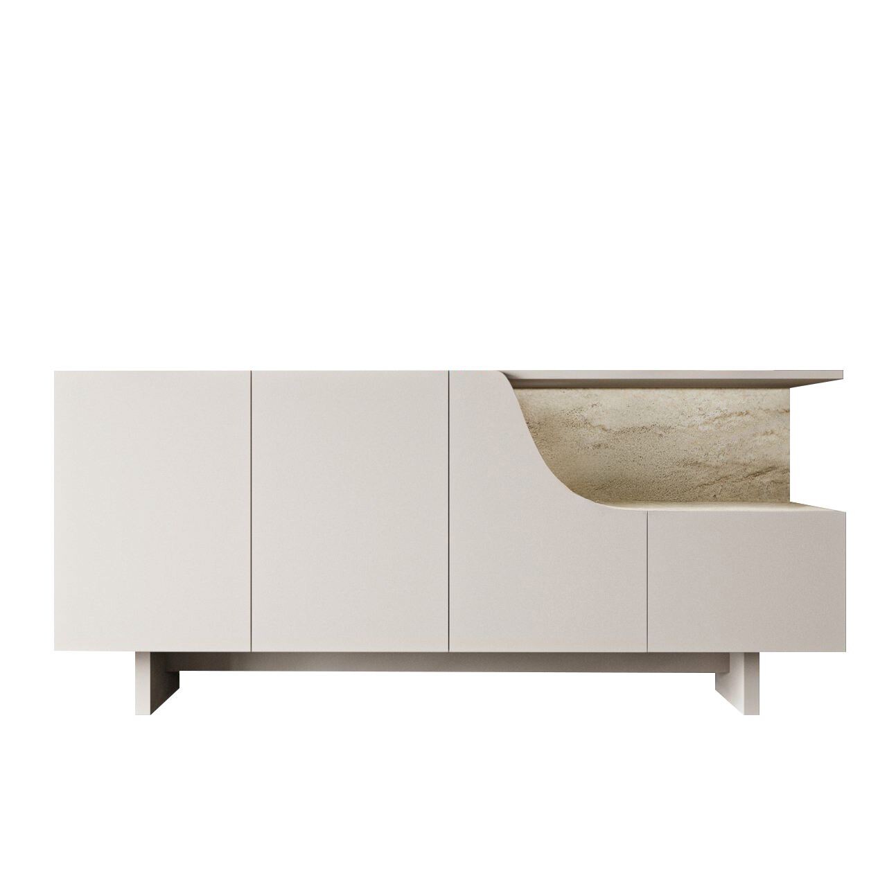 Consola, Hanah Home, Line, 180x80.6x40 cm, Bej - view 5