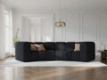 Canapea semirotunda 3 locuri, Lupine, Micadoni Home, BL, 322x135x70 cm, poliester chenille, negru