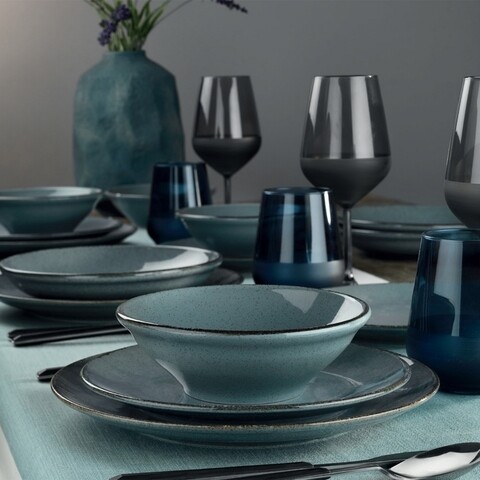 Serviciu de masa, 24 piese, Kutahya Porselen, CXEO24Y2730P01, portelan, bleu Bleu