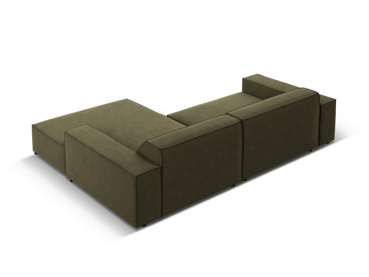 Coltar modular dreapta 3 locuri, Jodie, Micadoni Home, BL, 224x166x70 cm, catifea, verde