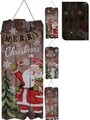 Decoratiune luminoasa Santa, 6 LED-uri, 20x50cm, lemn, multicolor