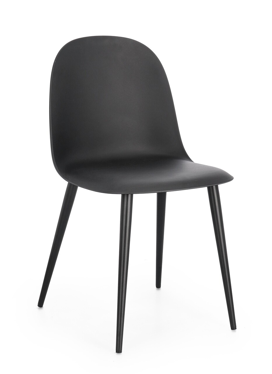 Scaun Ella, Bizzotto, 45x51.5x80.5 cm, polipropilena/otel, negru