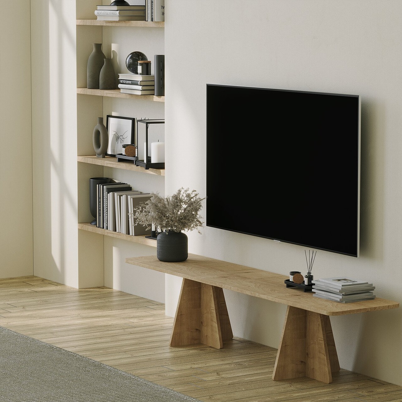 Comoda TV, Neostill, Mushroom, 180x40x42 cm, PAL, Maro - 1 | YEO