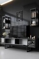 Set mobilier living, Bexley, Chrome Line Set, PAL, Antracit / Negru