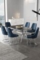 Set masa si scaune (7 piese), Hanah Home, Epal, Sonata / Crom / Antracit